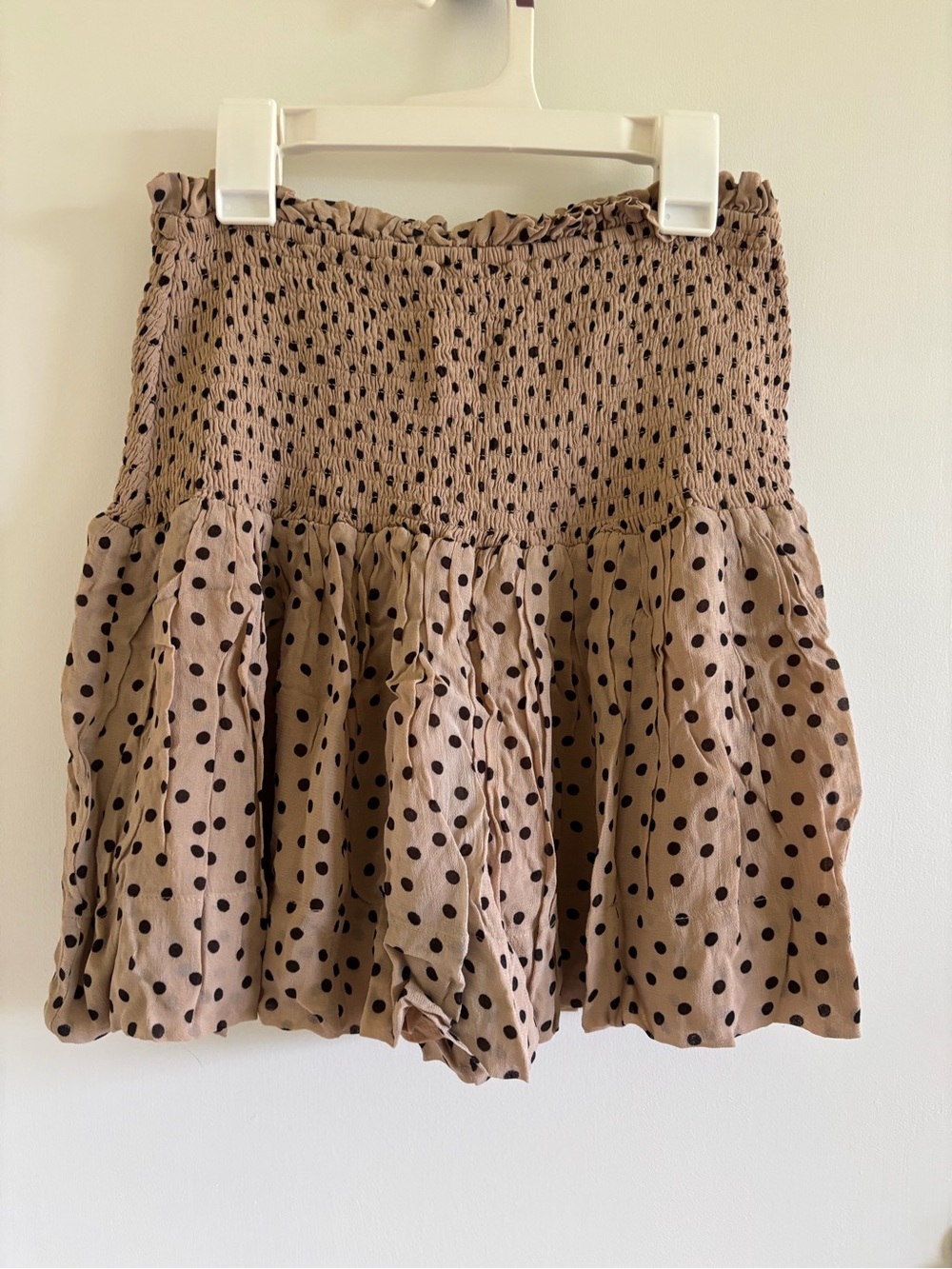 Ganni animal print mini skirt smocked waist pull on fall